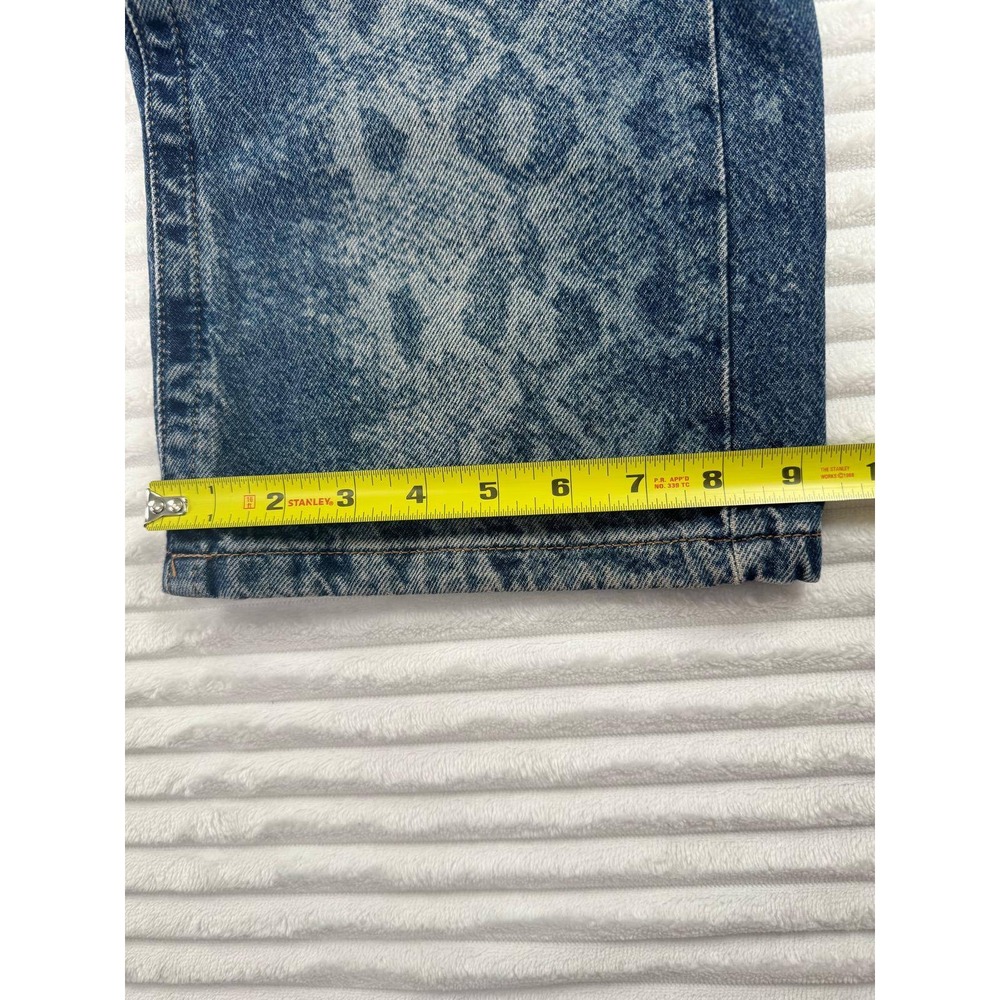 BDG Urban Outfitters Womens Snake Print Straight Leg Jeans Blue Acid Wash Denim - Picture 9 of 14